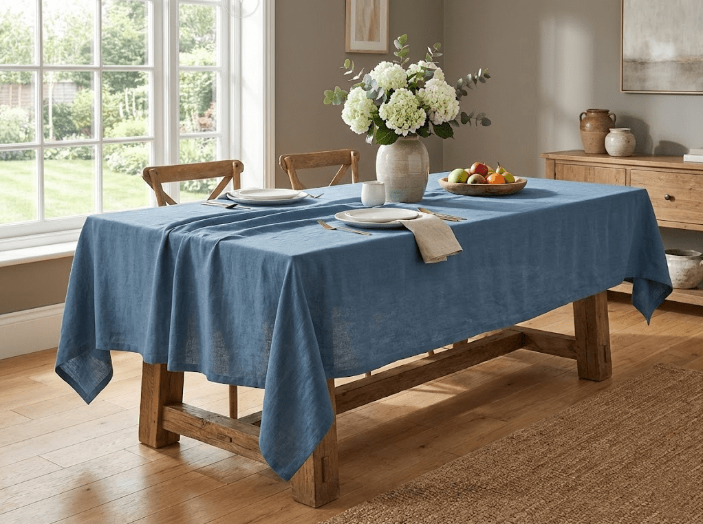 Nappe de table rectangulaire en lin