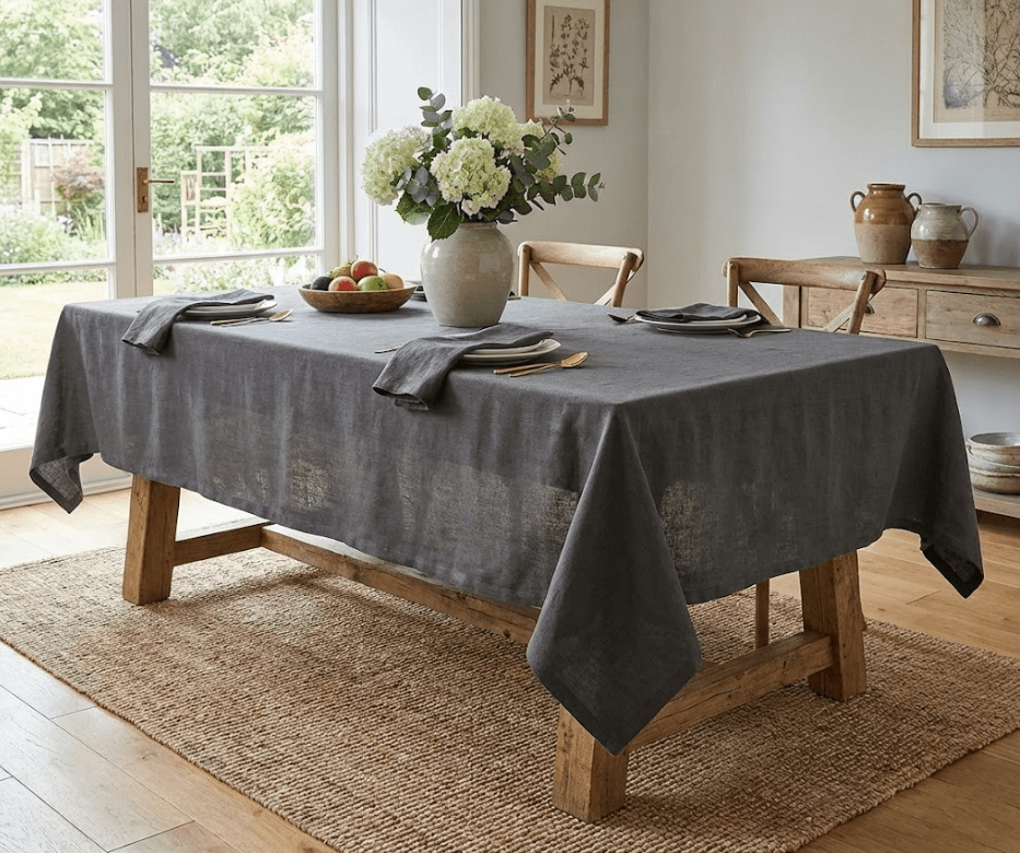 Nappe de table rectangulaire en lin