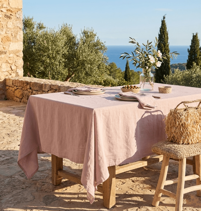 Nappe de table rectangulaire en lin