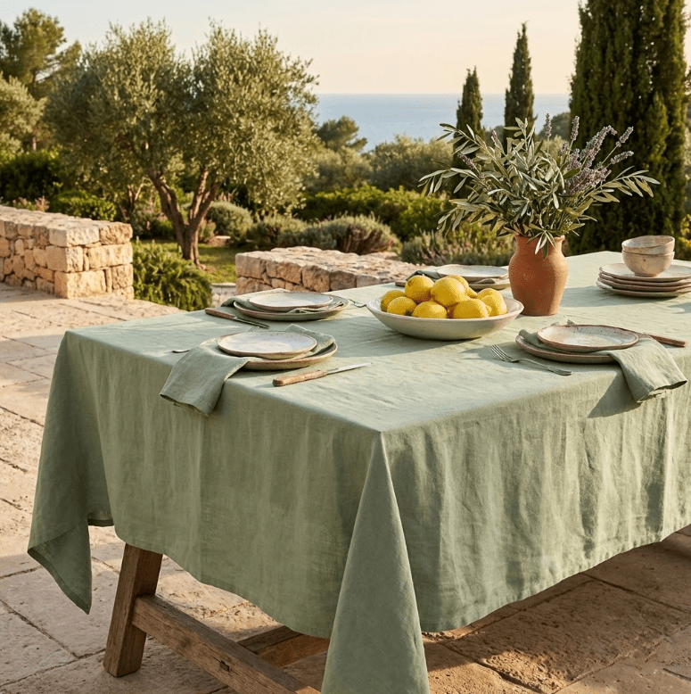 Nappe de table rectangulaire en lin