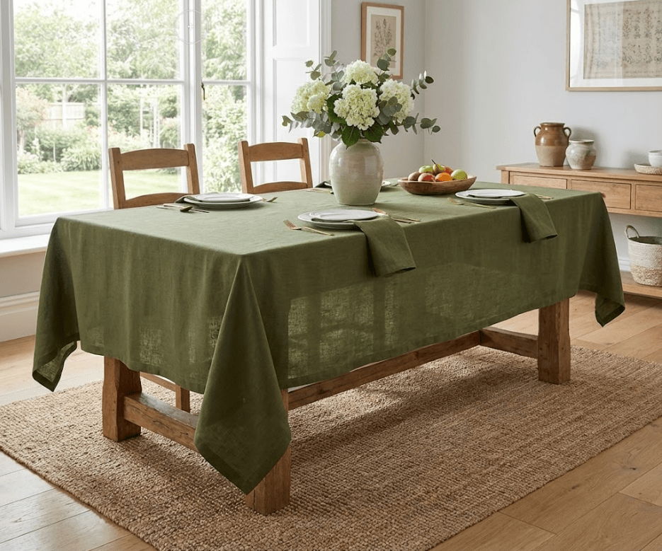 Nappe de table rectangulaire en lin