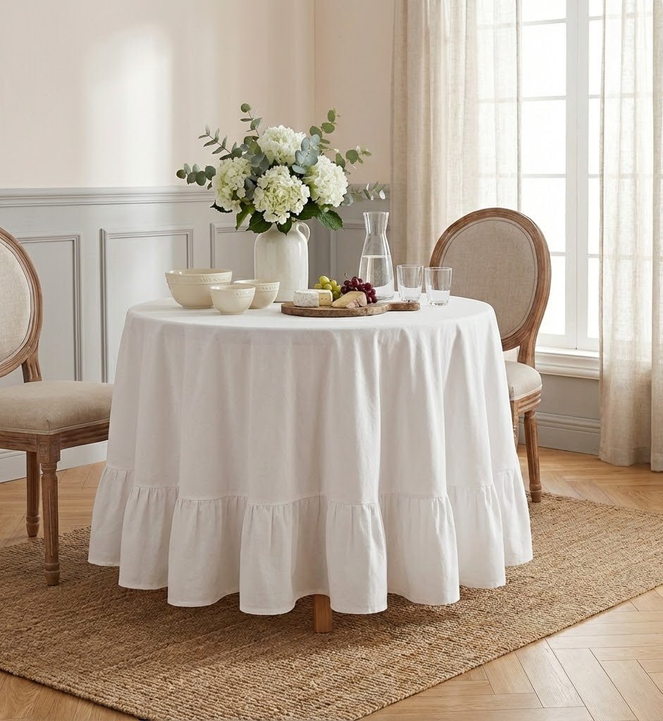 Nappe de table ronde | Arctic White