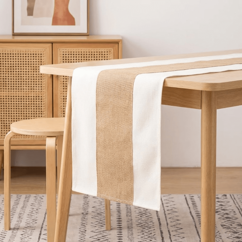 Chemin de table en toile de jute