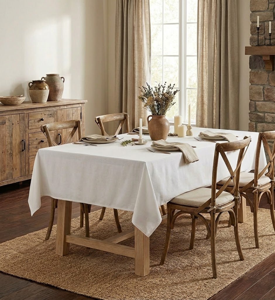 Nappe de table rectangulaire | White Cloud