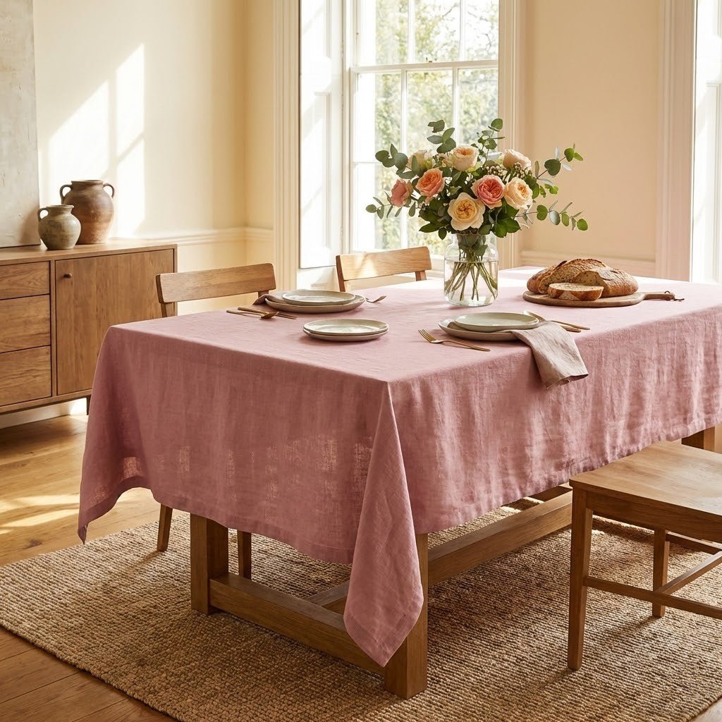 Nappe de table rectangulaire en lin