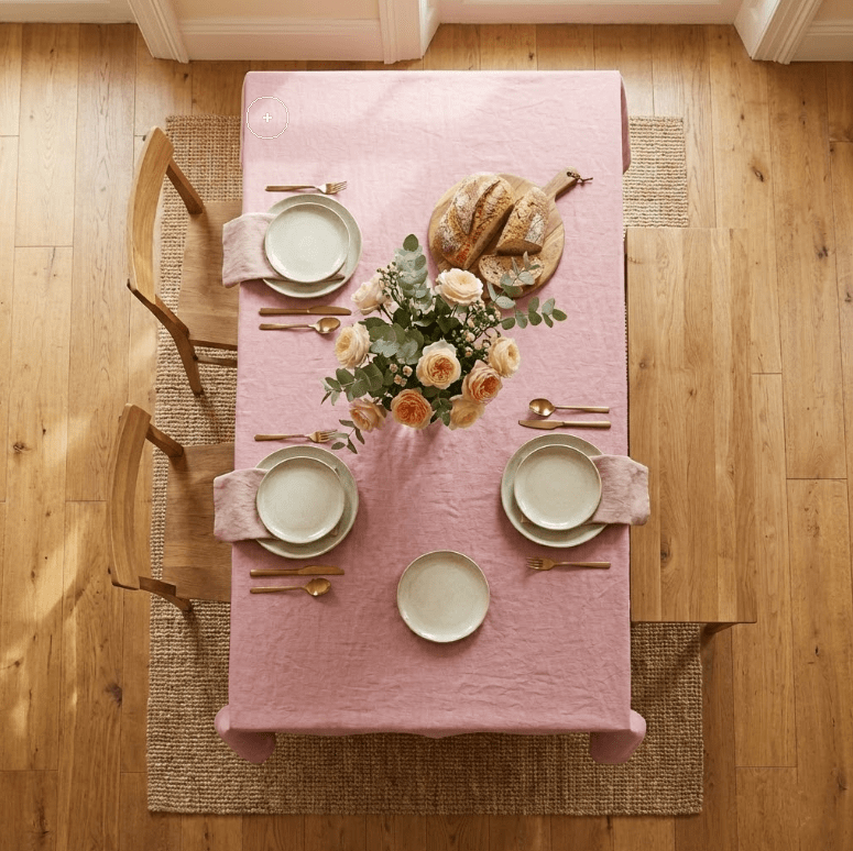 Nappe de table rectangulaire en lin