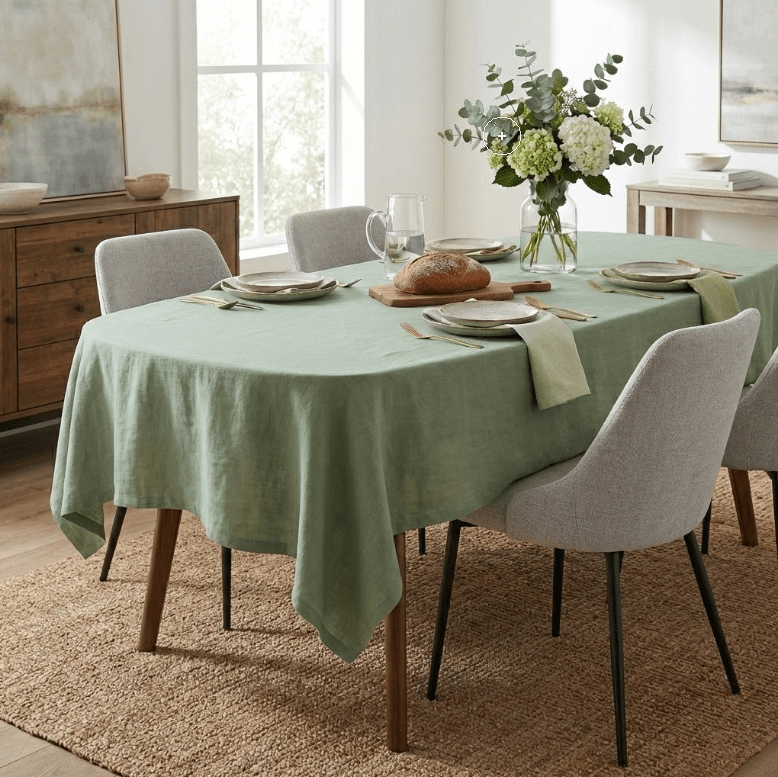 Nappe de table rectangulaire en lin