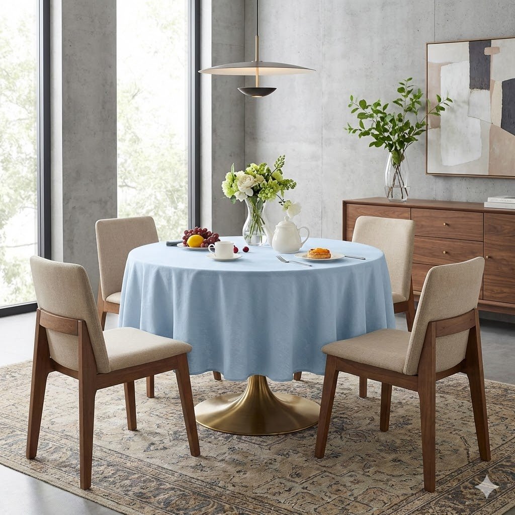 Nappe de table ronde en lin