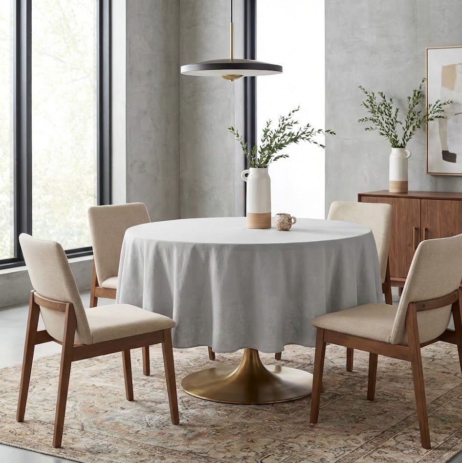 Nappe de table ronde en lin