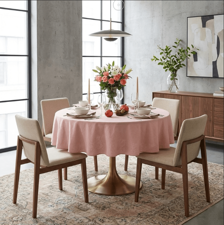 Nappe de table ronde en lin