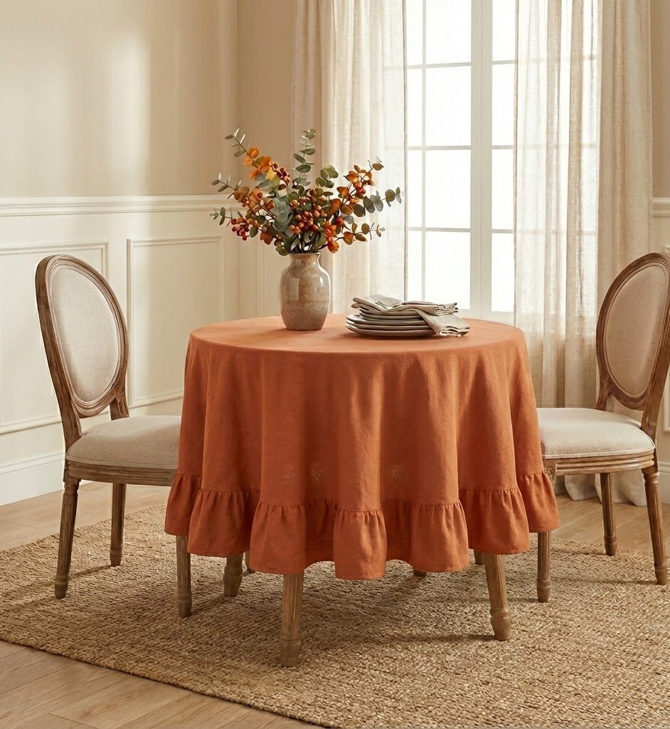 Nappe de table ronde | Terracotta Orange