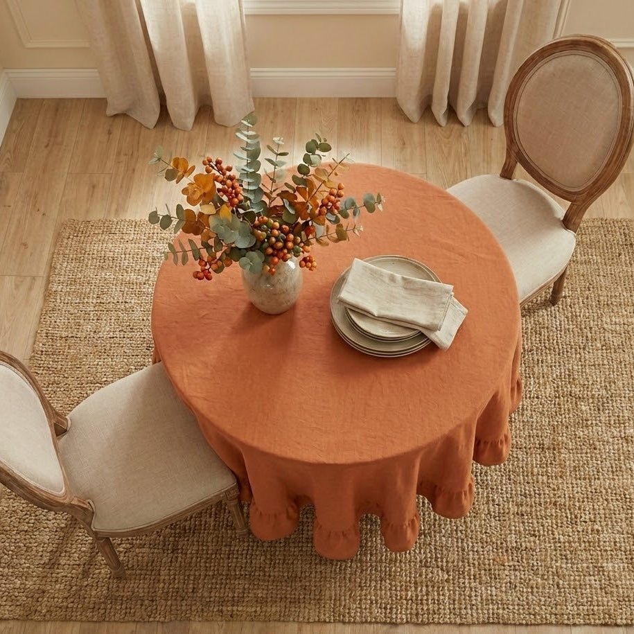 Nappe de table ronde | Terracotta Orange