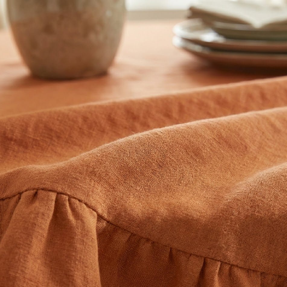 Nappe de table ronde | Terracotta Orange