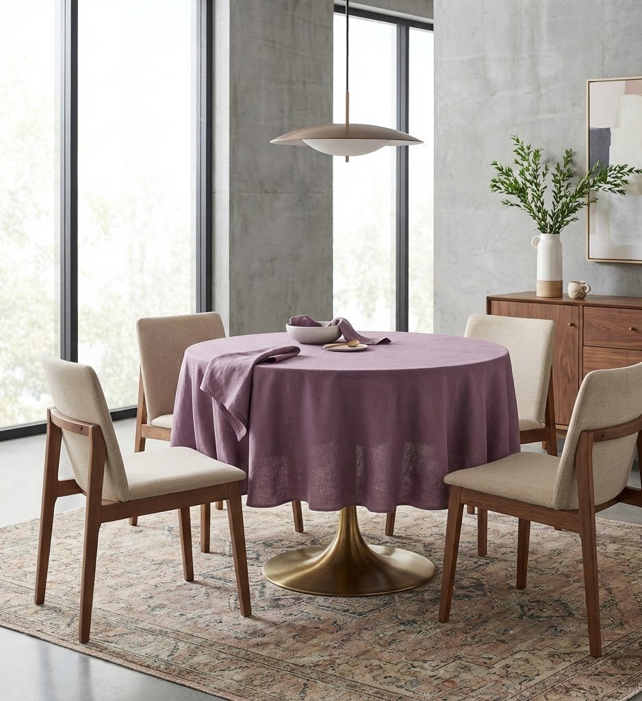 Nappe de table ronde en lin