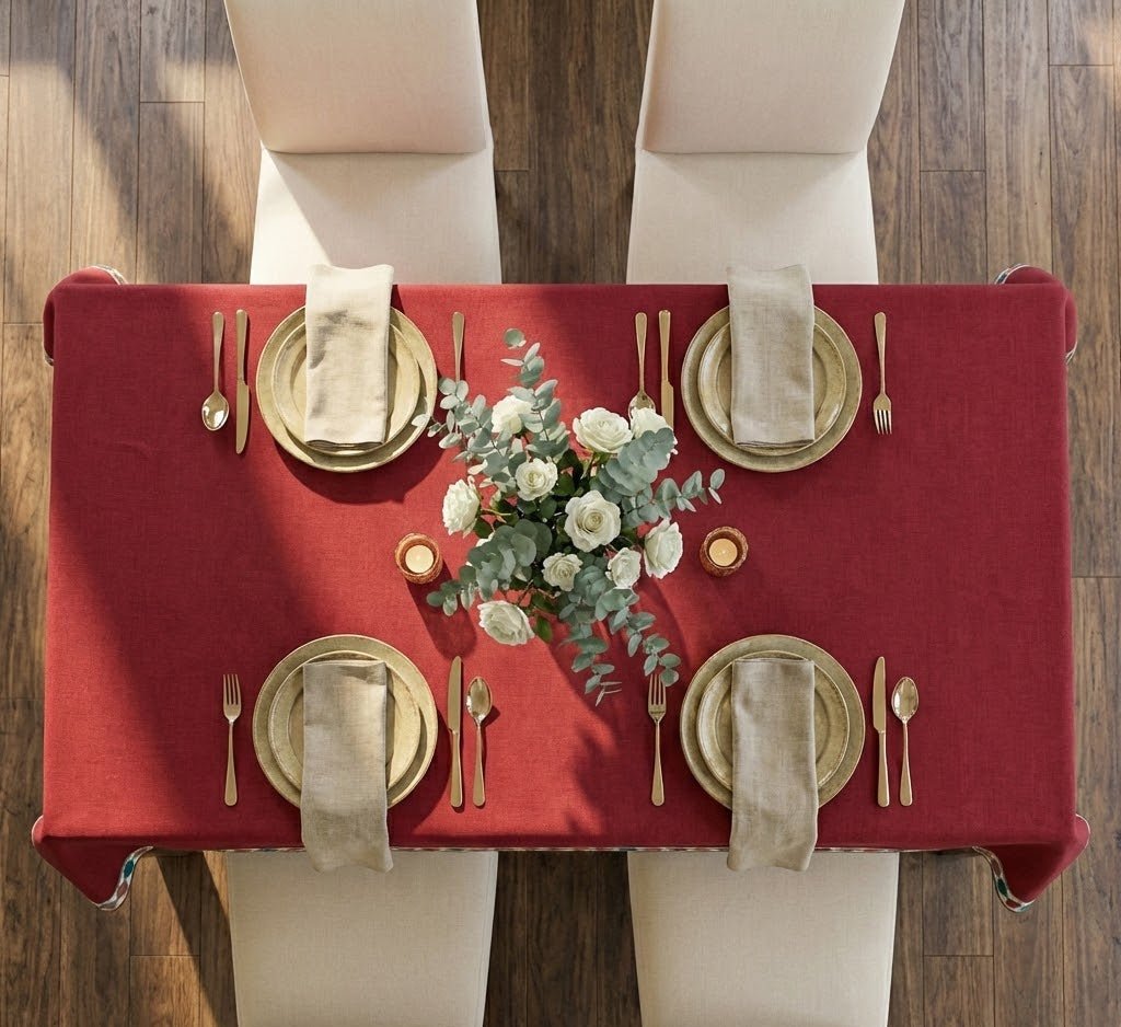 Nappe Basque rectangulaire enduite | anti traces & imperméable