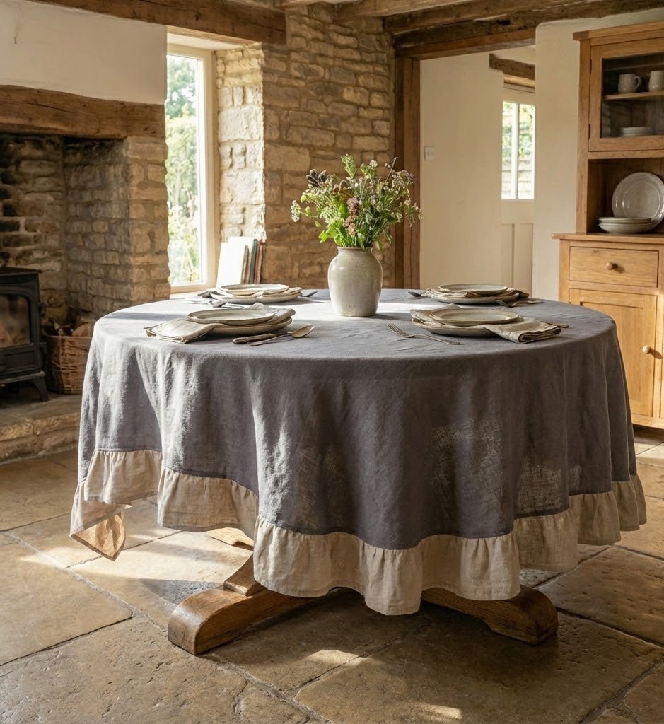 Nappe de table ronde | Storm Ruffle