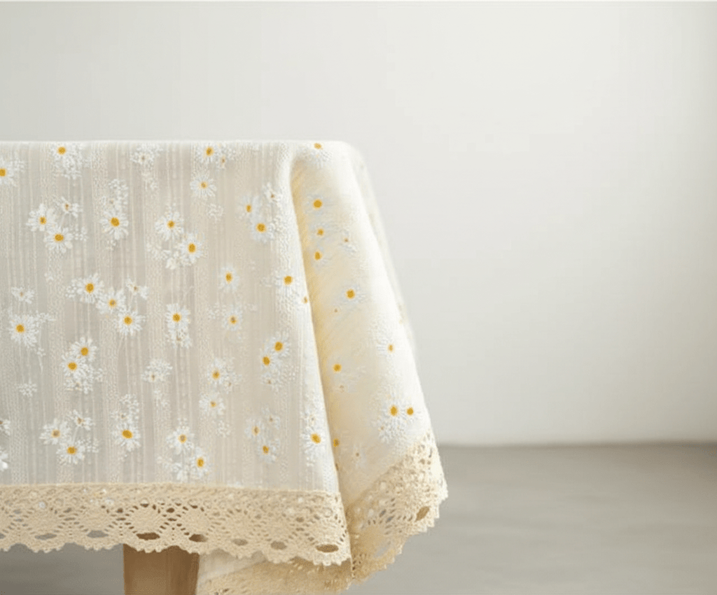 Nappe de table en coton | Marguerite Bordure