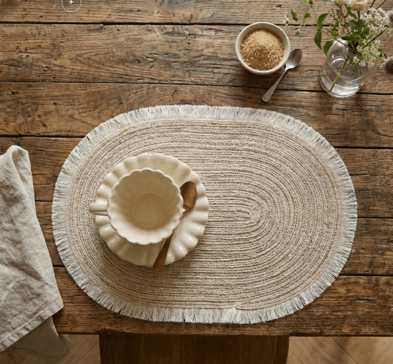 Napperon de table japonais frangé | Set de 4