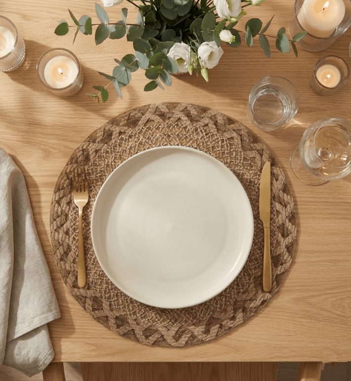 Napperon en toile de jute Boho | Set de 6