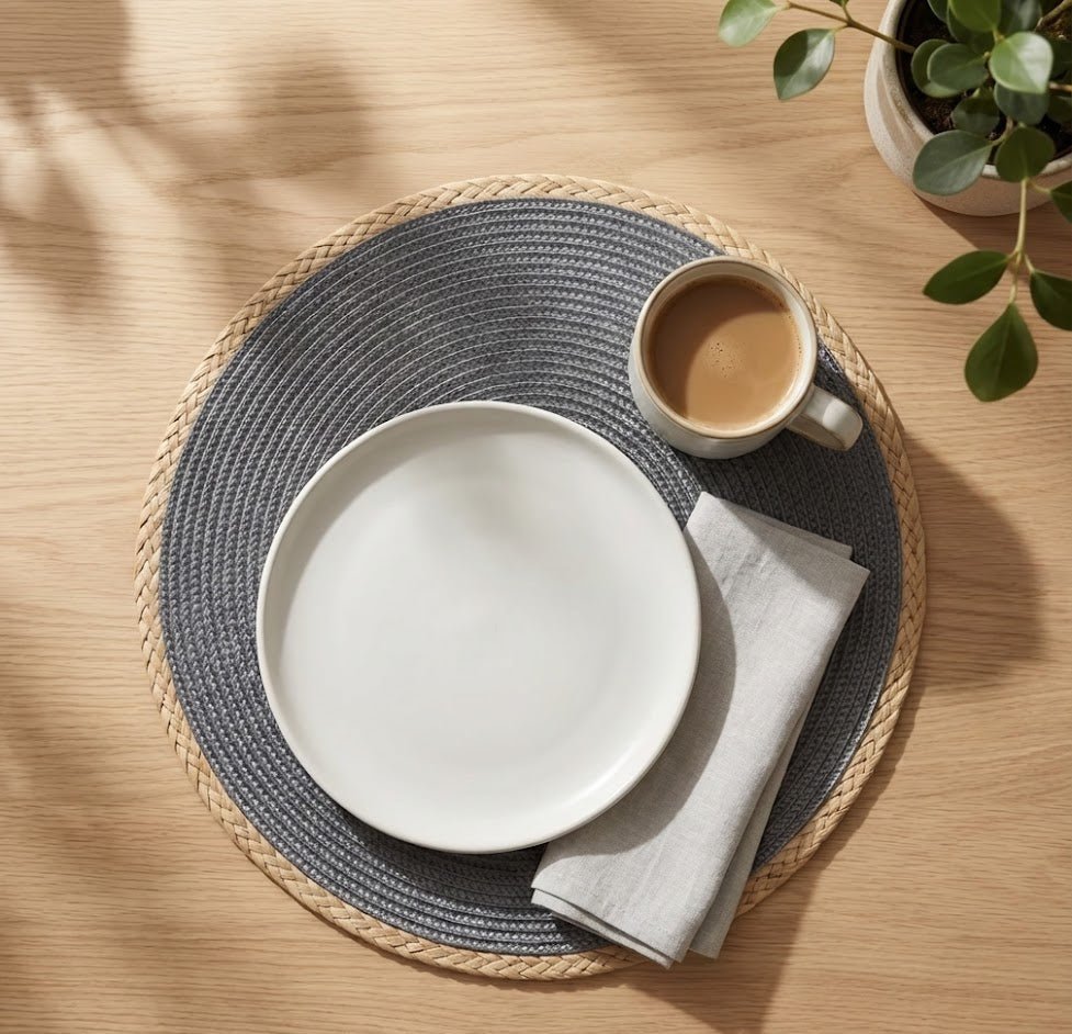 Napperons tressés bicolore | Set de 6