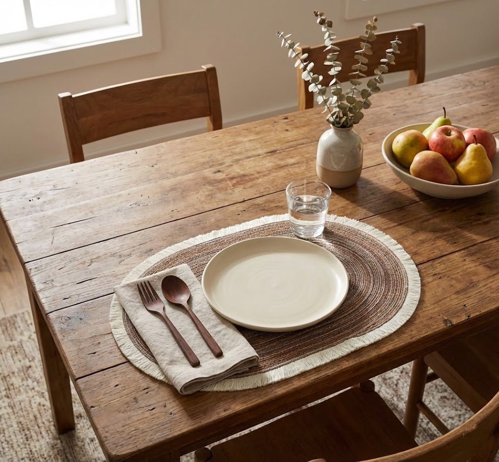 Napperon de table japonais frangé | Set de 4