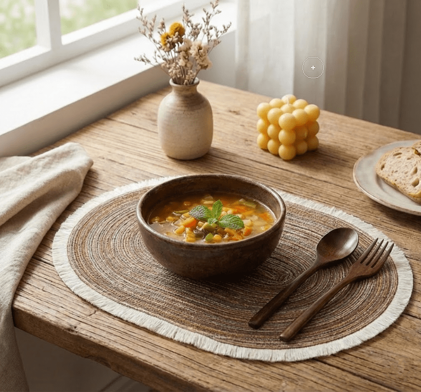 Napperon de table japonais frangé | Set de 4