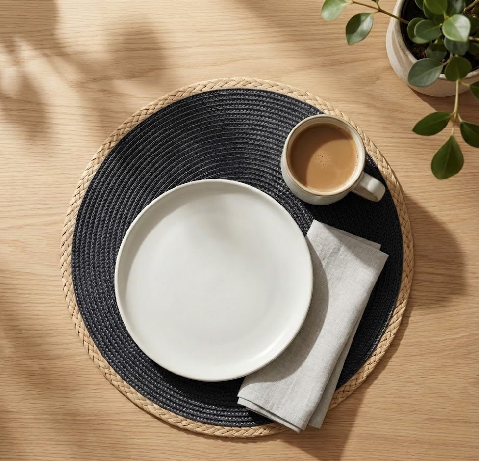 Napperons tressés bicolore | Set de 6